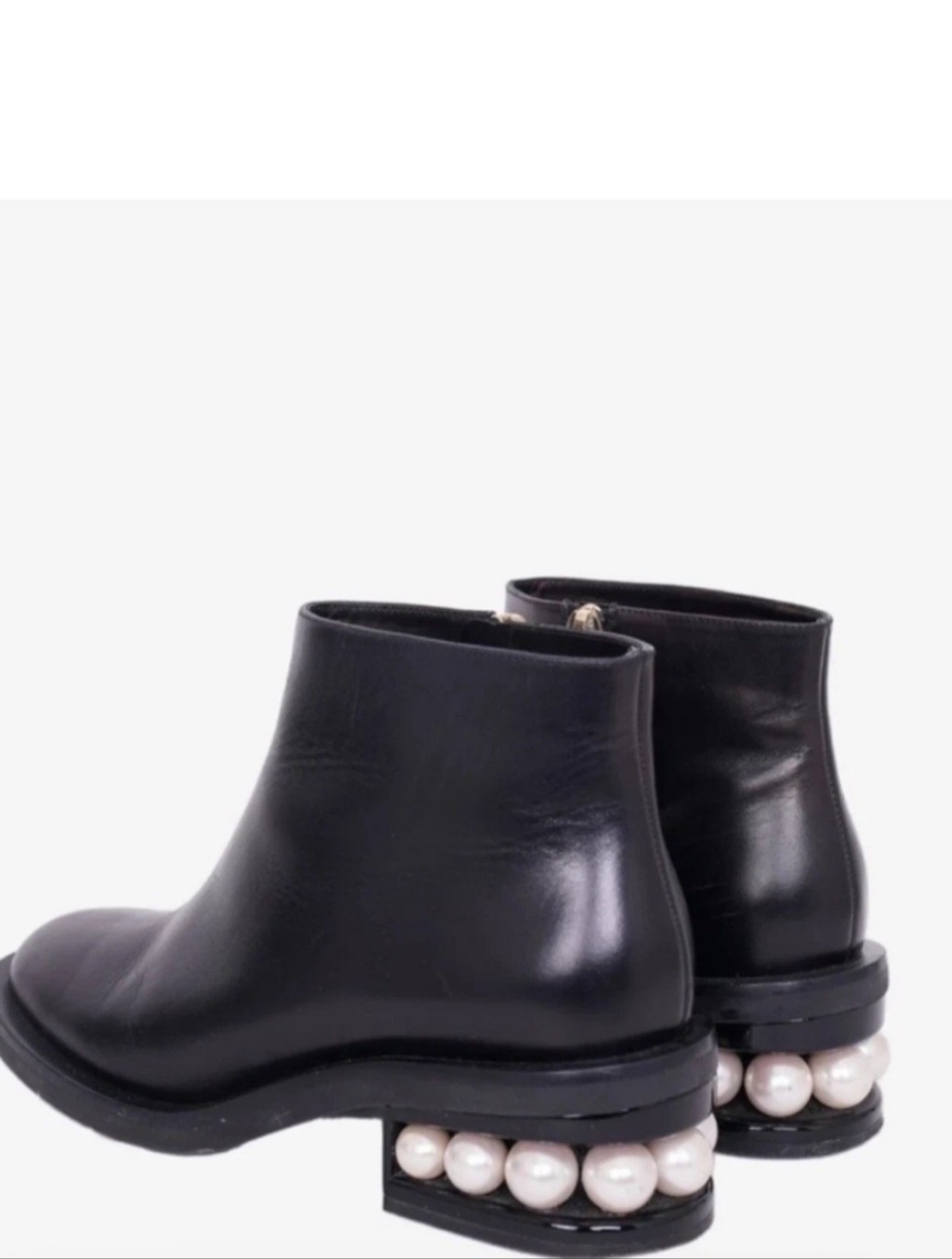 Nicholas Kirkwood Black Leather Pearl Boots Size 40